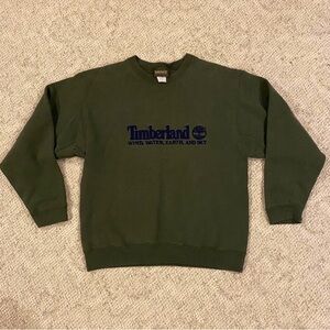 Vintage Timberland Western Army Green Workwear Heavyweight Crewneck Sweatshirt